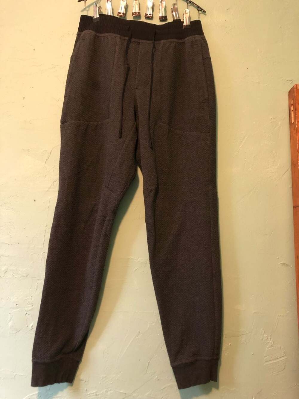 Lululemon Textured Fleece Jogger Pants Dark Charcoal Gray